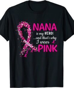 I Wear Pink For My Nana Ribbon Pink Heart T-Shirt