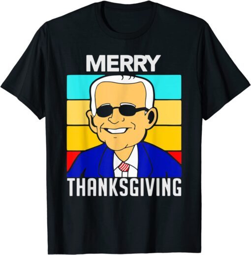 2021 Retro Funny Joe Biden Merry Thanksgiving T-Shirt