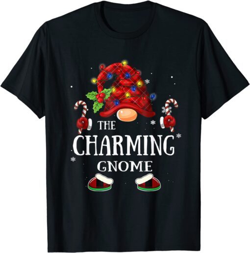 Classic Matching Family Funny The Charming Gnome Christmas Group T-Shirt