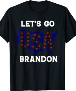 Anti Biden Let's Go Brandon Conservative Anti Liberal US Flag T-Shirt