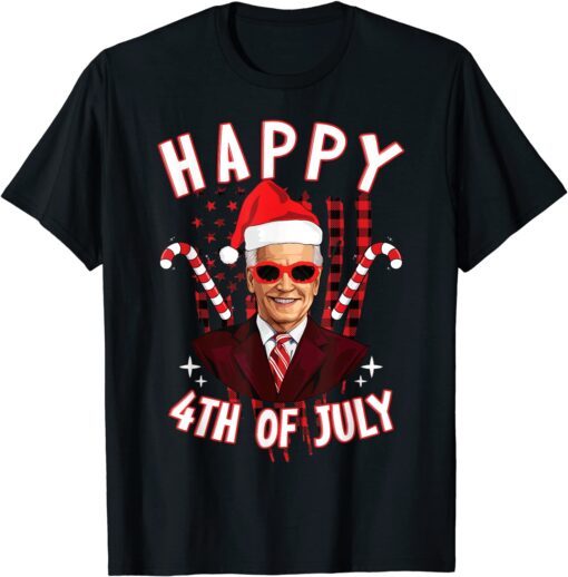 Funny Happy 4th of July Funny Christmas Joe Biden Xmas Pajama Gift T-Shirt