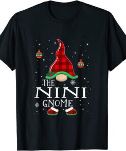 Nini Gnome Buffalo Plaid Matching Family Christmas Pajama Tee Shirts