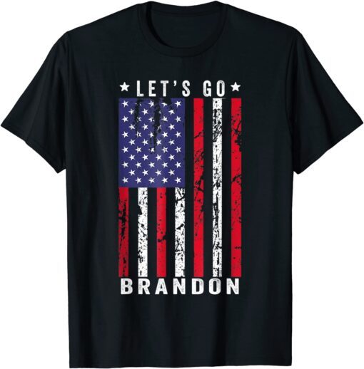 Official Let's Go Brandon US Flag for conservative anti liberal 2021 T-Shirt