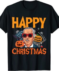 Official Happy Christmas Funny Anti Joe Biden Gift Tee Shirt