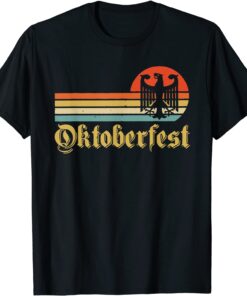 Vintage Oktoberfest Men Women German Flag Beer Drinking T-Shirt