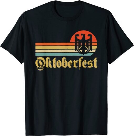 Vintage Oktoberfest Men Women German Flag Beer Drinking T-Shirt