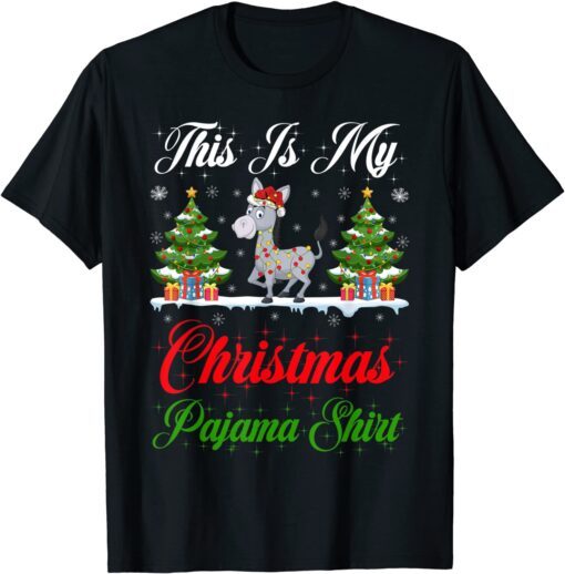 Xmas Lighting This Is My Donkey Christmas Pajama Unisex Tee Shirt