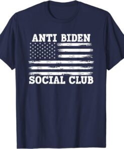 Anti Biden Social Club Distressed US Flag T-Shirt