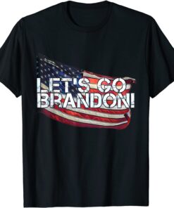 American Flag Let's Go Brandon Chant Tee Shirt