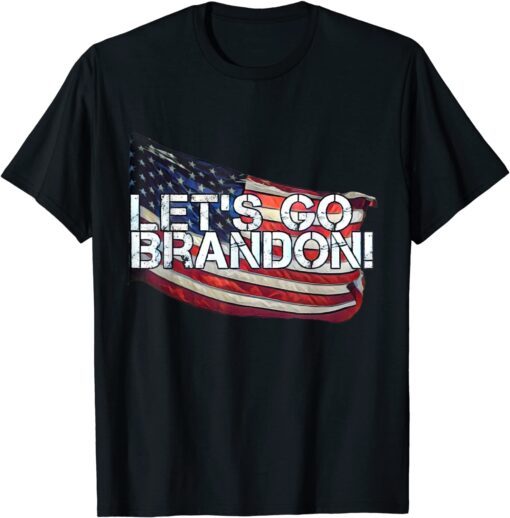 American Flag Let's Go Brandon Chant Tee Shirt