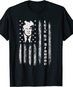 Anti Biden Let's Go Brandon America Flag Tee Shirt