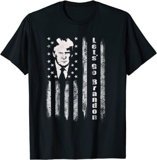 Anti Biden Let's Go Brandon America Flag Tee Shirt