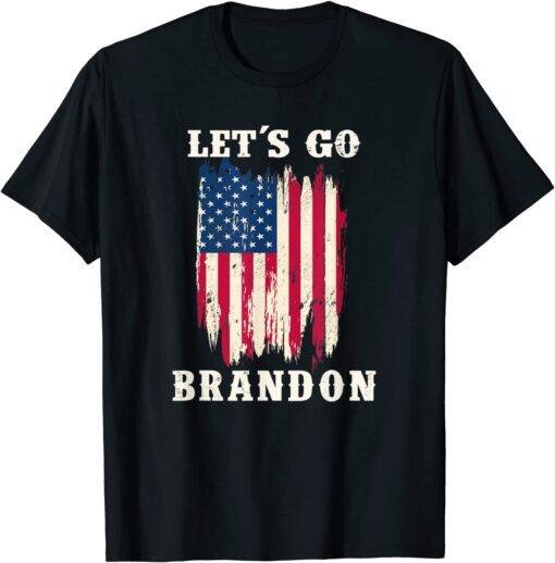 Anti Biden Let's Go Brandon American Flag Impeach 46 Tee Shirt