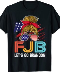 Anti Biden Let's Go Brandon American Flag Tee Shirt