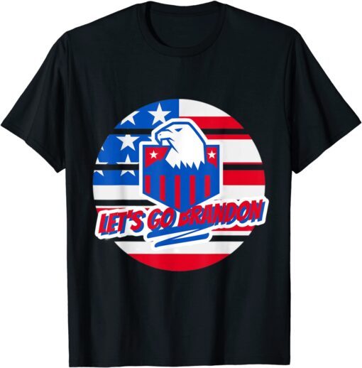 Anti Biden Let’s Go Brandon Chant American Flag Tee Shirt