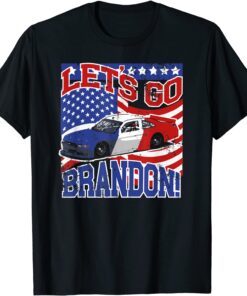 Anti Biden Let’s Go Brandon Chant Conservative US Flag Tee Shirt