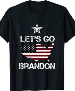 Anti Biden Let's Go Brandon Conservative Anti Liberal USA Flag T-Shirt