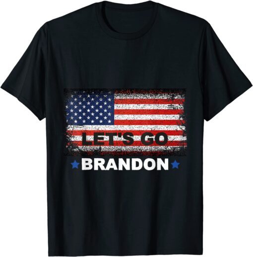 Anti Biden Let’s Go Brandon Conservative US Flag T-Shirt