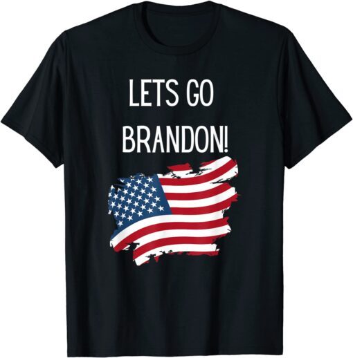 Anti Biden Let’s Go Brandon Conservative USA Flag Tee Shirt