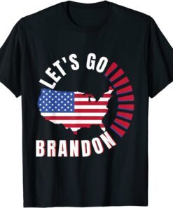 Anti Biden Let's Go Brandon FJB US Flag Tee Shirt