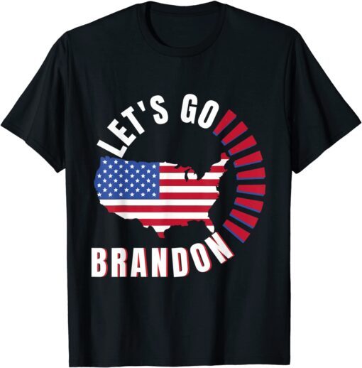 Anti Biden Let's Go Brandon FJB US Flag Tee Shirt