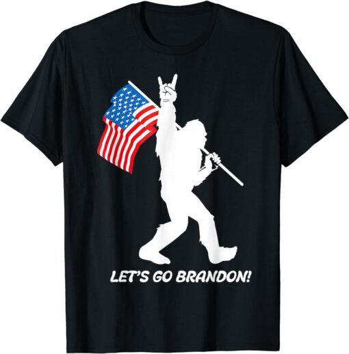 Anti Biden Let's Go Brandon Impeach 46 American Flag Tee Shirt