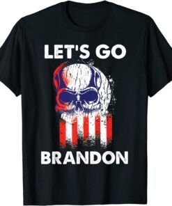 Anti Biden Let's Go Brandon , Skull American Flag Classic T-Shirt