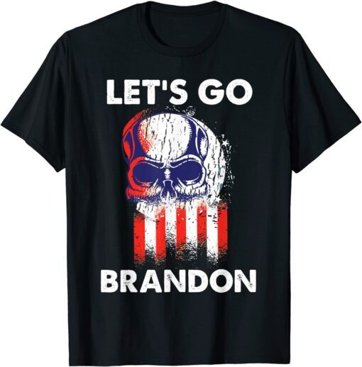 Anti Biden Let's Go Brandon , Skull American Flag Classic T-Shirt