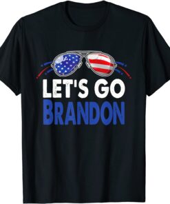 Anti Biden Let's Go Brandon With Flag Tee Shirt