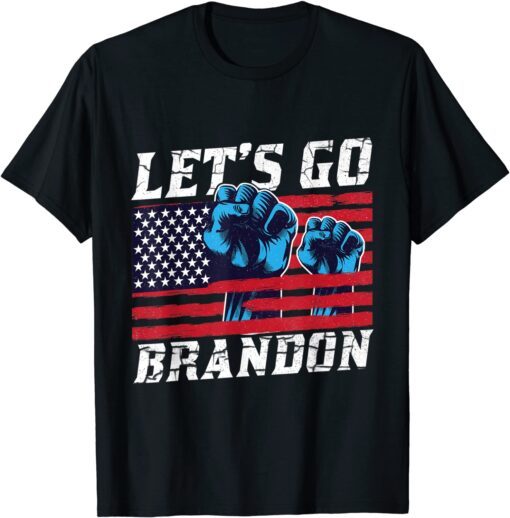 Anti Biden Let's Go Brandon chant US Flag Tee Shirt