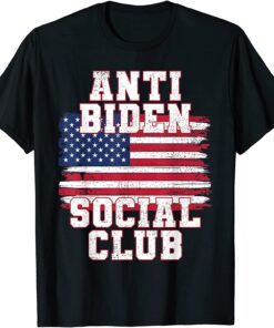 Anti Biden Social Club American Flag Retro Vintage Tee Shirt