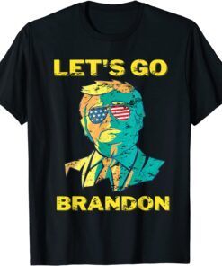 Anti Joe Biden Chant American sunglasses Let's Go Brandon Tee Shirt