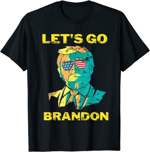 Anti Joe Biden Chant American sunglasses Let's Go Brandon Tee Shirt