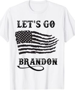 Anti Joe Biden Let's Go Brandon American Flag Tee Shirt