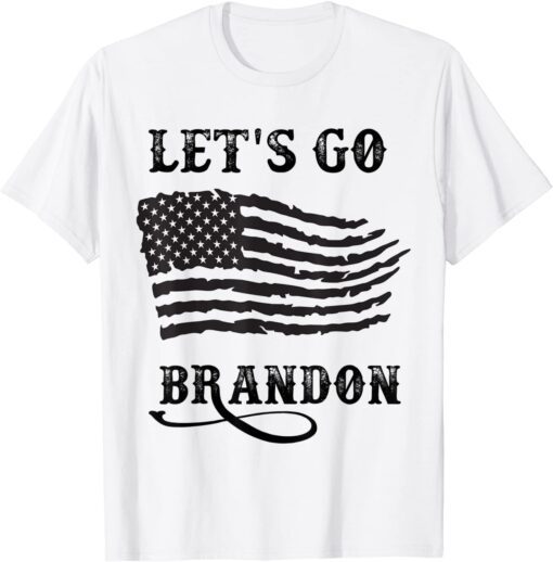 Anti Joe Biden Let's Go Brandon American Flag Tee Shirt