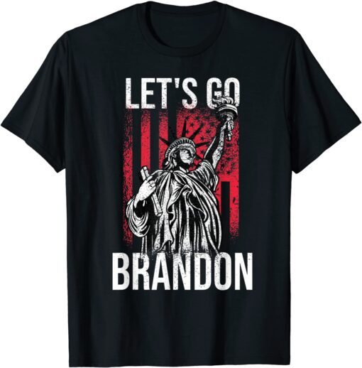 Anti Joe Biden Let's Go Brandon Biden US Flag Tee Shirt