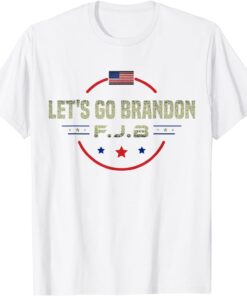 Anti Joe Biden Let's Go Brandon Chant American Flag Tee Shirt