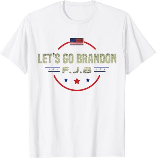 Anti Joe Biden Let's Go Brandon Chant American Flag Tee Shirt