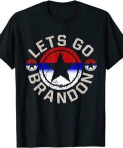 Anti Joe Biden Let's Go Brandon Conservative Anti Liberal US Flag Tee Shirt