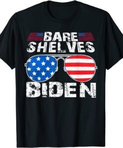 Bare Shelves Biden Let's Go Brandon Sunglasses American Flag T-Shirt