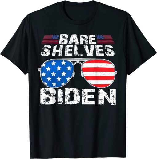 Bare Shelves Biden Let's Go Brandon Sunglasses American Flag T-Shirt