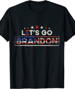 BidenLet's Go Brandon Biden Chant, Impeach Biden US Flag Tee Shirt