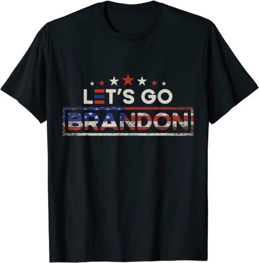 BidenLet's Go Brandon Biden Chant, Impeach Biden US Flag Tee Shirt