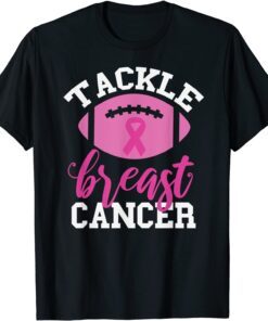 Breast Cancer Awareness Football Ribbon Tackle Breast Cancer Tee Shirt