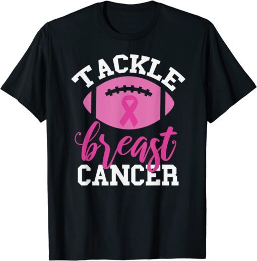 Breast Cancer Awareness Football Ribbon Tackle Breast Cancer Tee Shirt