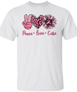 Breast Cancer Peace Love Cure Tee Shirt