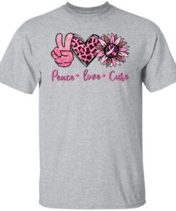 Breast Cancer Peace Love Cure Tee Shirt