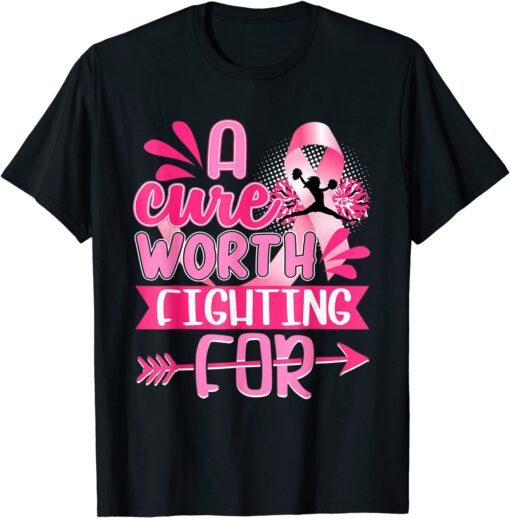 Cheer Breast Cancer Pink Ribbon Cheerleading Tee Shirt