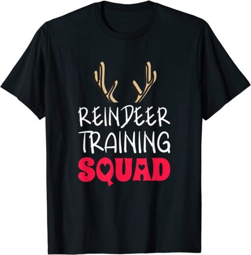 Christmas Running Team Family Reindeer Training Squad Tee Shirt