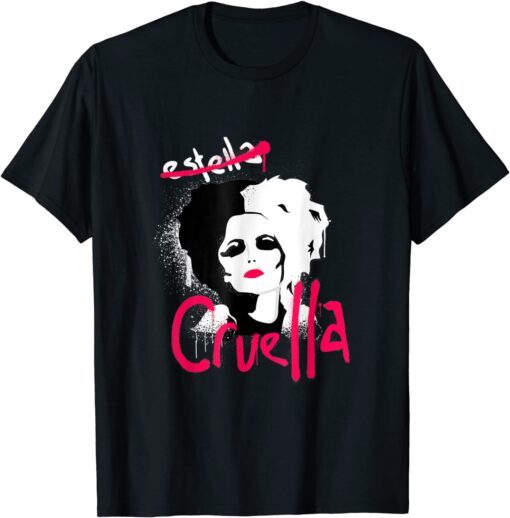 Cruella Estella Punk Rock Spray Paint Tee Shirt